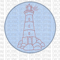 Lighthouse Faux Applique Digital Design