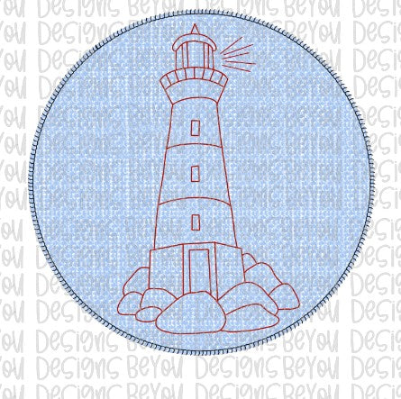 Lighthouse Faux Applique Digital Design