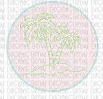 Palm Tree Faux Applique Digital Design