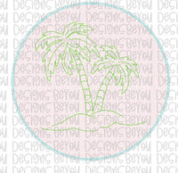 Palm Tree Faux Applique Digital Design