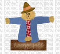 Scarecrow Happy Fall Frame Digital Design