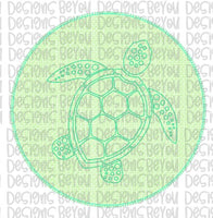 Sea Turtle Faux Applique Digital Design