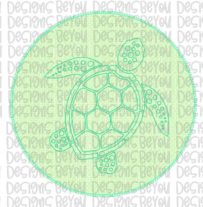 Sea Turtle Faux Applique Digital Design