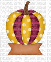 Mustard & Burgundy Pumpkin With Name Plate Digital Design