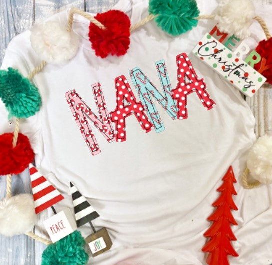 Candy Cane Letter Name Tee