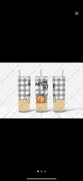 Happy Fall Pumpkins, Plaid & Burlap Tumbler