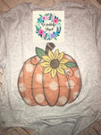 Polka Dot Pumpkin with Sunflower