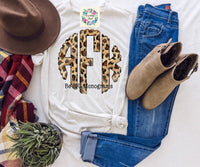 Leopard Letter Name Shirt - Youth