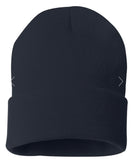 Faux Leather Patch Beanie