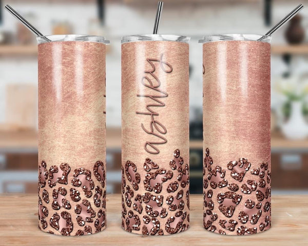 Rose Gold Leopard Tumbler