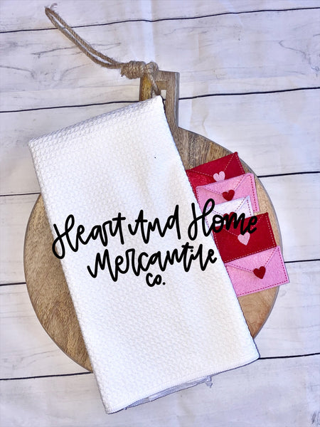 Simple Valentine Waffle Towel Mock Up Digital Design