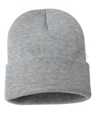 Faux Leather Patch Beanie