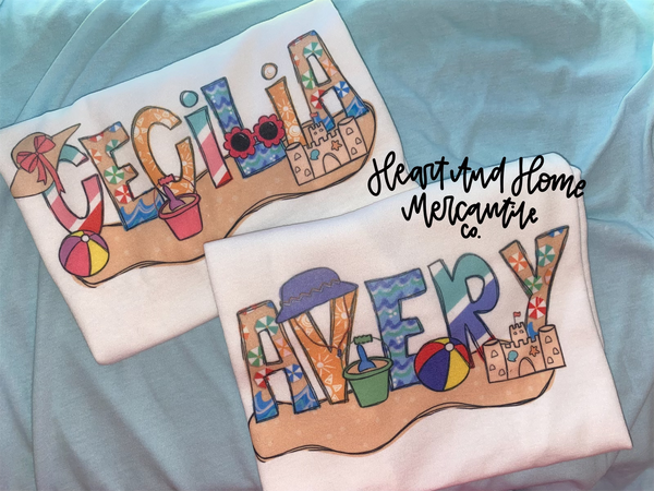 Beach Custom Name Tee