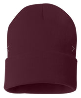 Faux Leather Patch Beanie