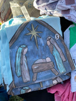 Nativity Scene With Blue Background