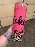 Hot Pink and Leopard Tumbler