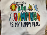 Camping Is My Happy Place Throw Pillow Cover