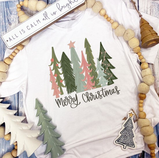 Merry Christmas Trees Boho