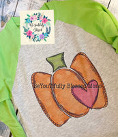 Orange/Lime Pumpkin with Pink Heart