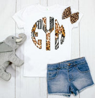 Mixed Animal Print Monogram - Youth