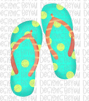 Seafoam Polka Dot Flip Flops Digital Design